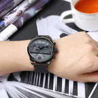 Luxury Leather Band Quartz Chronograph Sports Watch