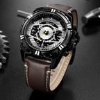 Luxury Quartz Chronograph Military Sport Leather Watch