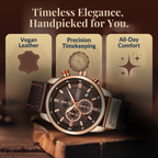 Elegant Quartz Watch with Leather Band
