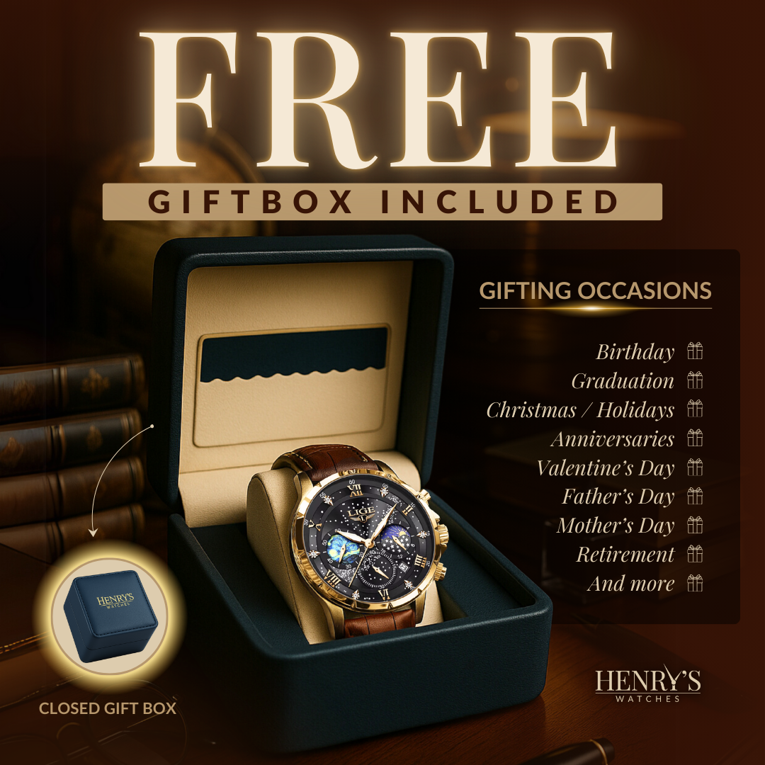 Luxury Leather Military Sport Chronograph Watch