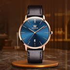 Leather Band Car Date Watch